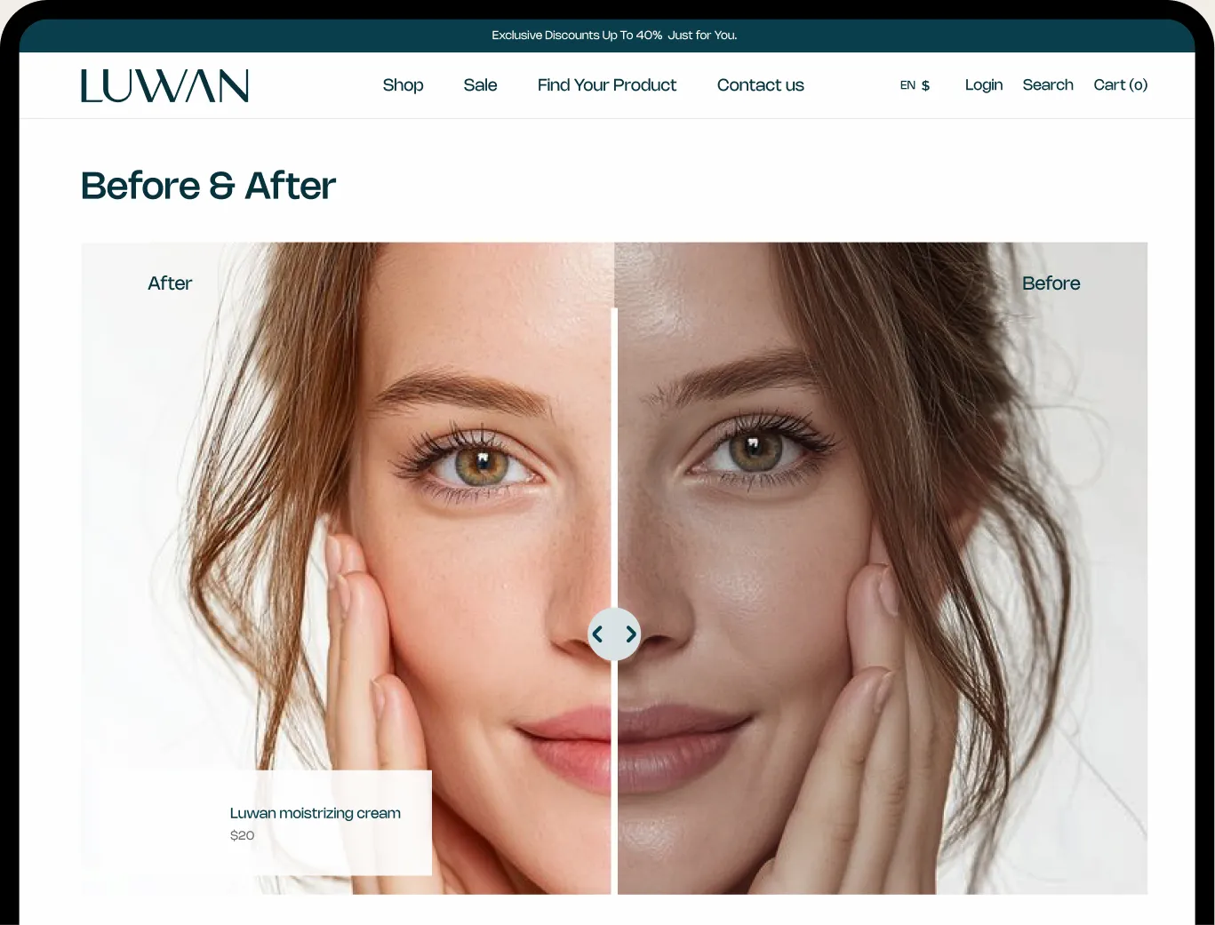 LUWAN website — Before & After